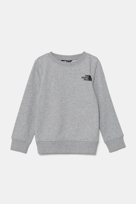 The North Face bluza copii REDBOX REGULAR CREW culoarea gri, cu imprimeu, NF0A89H7DYX1