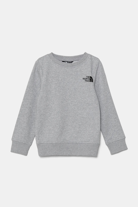 The North Face bluza copii REDBOX REGULAR CREW culoarea gri, cu imprimeu, NF0A89H7DYX1