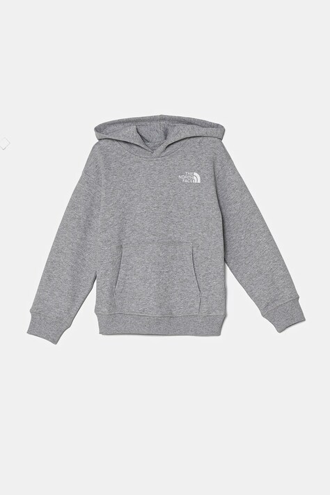 The North Face bluza copii ESSENTIAL OVERSIZED HOODIE culoarea gri, cu glugă, melanj, NF0A89HADYX1