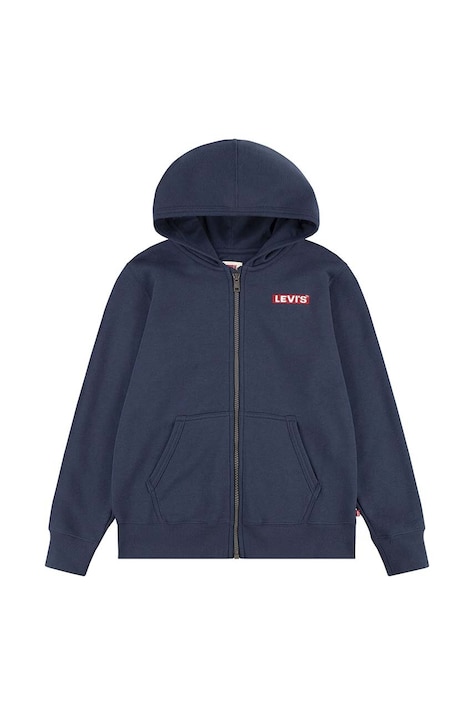 Кофта для немовлят Levi's BOXTAB FULL ZIP HOODIE колір синій з капюшоном однотонна 6EJ762