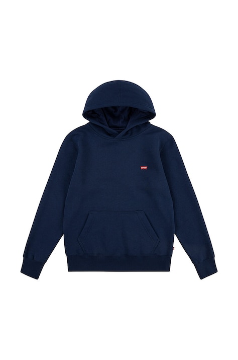 Дитяча кофта Levi's MINI BATWING HOODIE колір синій з капюшоном однотонна 8EL452
