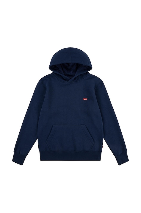 Детски суичър Levi's MINI BATWING HOODIE в тъмносиньо с качулка с изчистен дизайн 9EL452