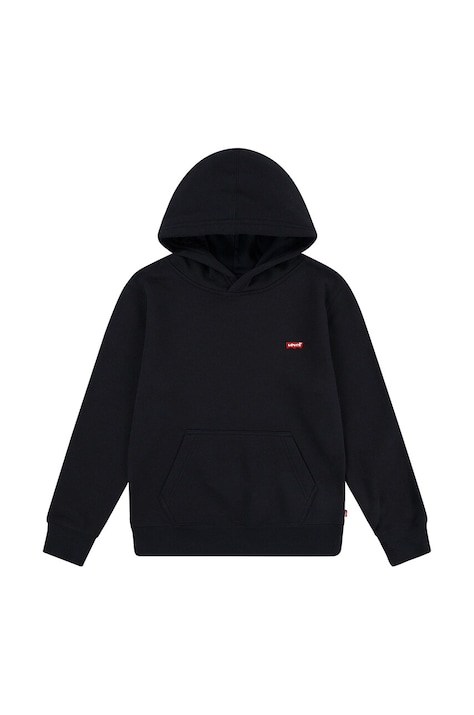 Детски суичър Levi's MINI BATWING HOODIE в черно с качулка с изчистен дизайн 9EL452