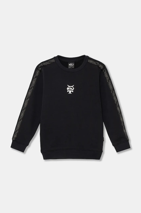 Дитяча кофта Quiksilver MERCURY CREW колір чорний з принтом AQBFT03111