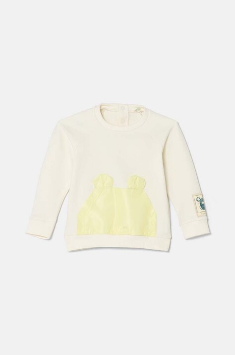 Бебешки суичър United Colors of Benetton в бежово с апликация 32KNA1054