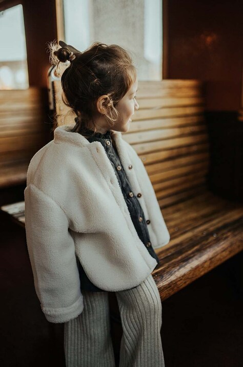 Кофта для немовлят Donsje Thom Overshirt колір бежевий однотонна 4085800