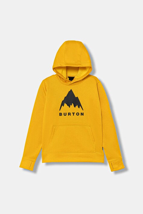 Burton bluza dziecięca OAK kolor żółty z kapturem z nadrukiem 162181