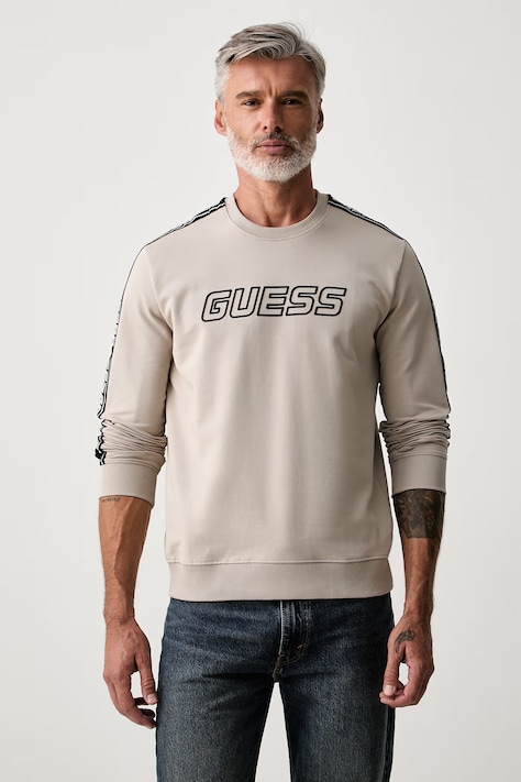Guess bluza męska z bawełną ARLO beżowa Z4GQ24 K6ZS1