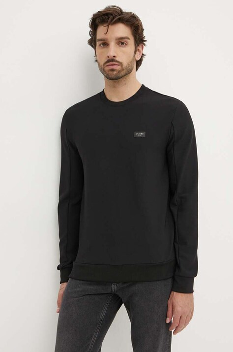 Guess bluza barbati, culoarea negru, neted, M4YQ09 KCBL0