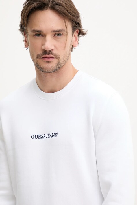 Guess Jeans кофта чоловіча з бавовною — AW24-BLM03T, білий — фото 4