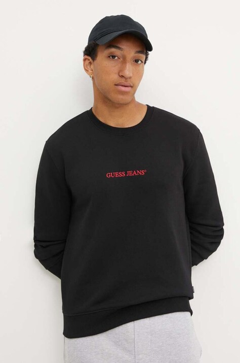 Guess Jeans bluza culoarea negru, cu imprimeu, M4YQ19 K9V31