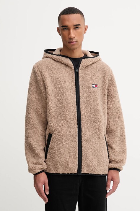 Tommy Jeans bluza polarowa kolor brązowy DM0DM19224