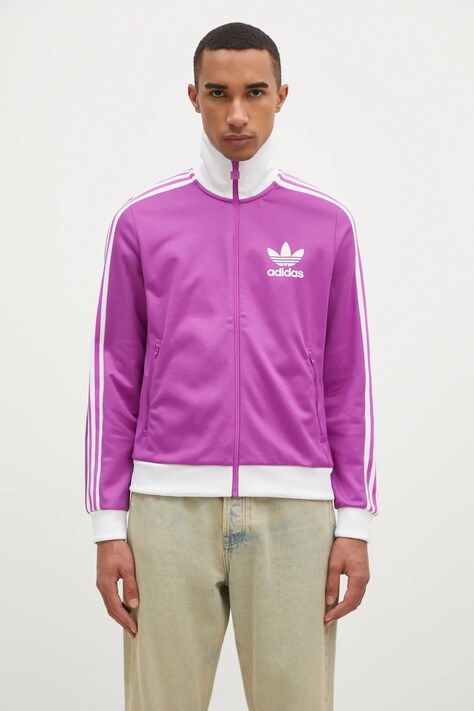 Кофта adidas Originals Beckenbauer Track Top мужская цвет фиолетовый с аппликацией IY2220