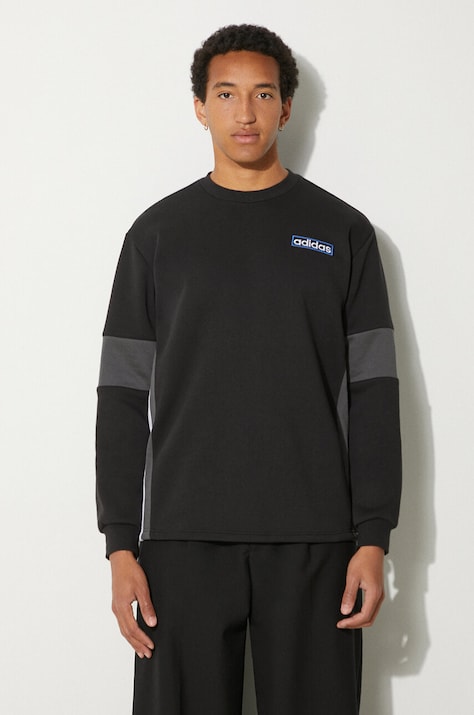 adidas Originals bluza Adibreak Crew barbati, culoarea negru, cu imprimeu, IY4853