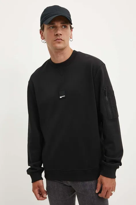 Бавовняна кофта Karl Lagerfeld Jeans чоловіча колір чорний однотонна 245D1803