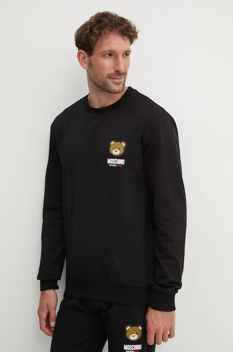 Mikina Moschino Underwear černá barva, s potiskem, 17884413
