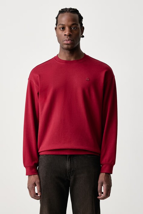 United Colors of Benetton Mikina pánská bavlněná burgundská 342ZU1093