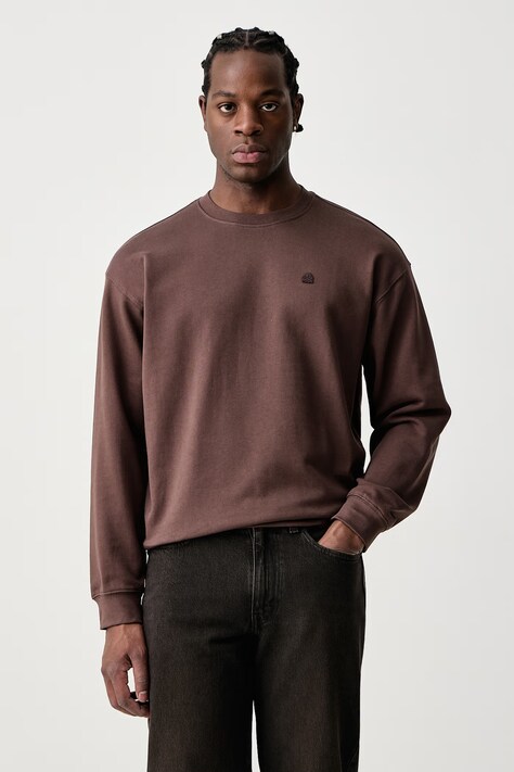 United Colors of Benetton Mikina pánská bavlněná hnědá 342ZU1093