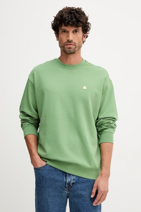 United Colors of Benetton bluza bawełniana męska kolor zielony gładka 342ZU1093