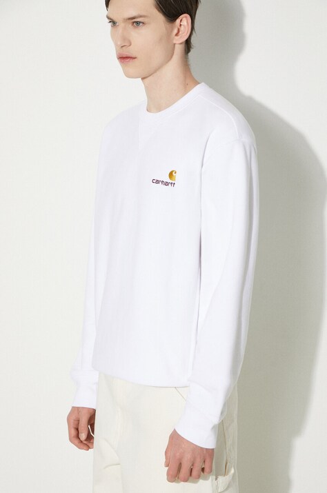 Суичър Carhartt WIP American Script Sweat в бяло с изчистен дизайн I025475.02XX