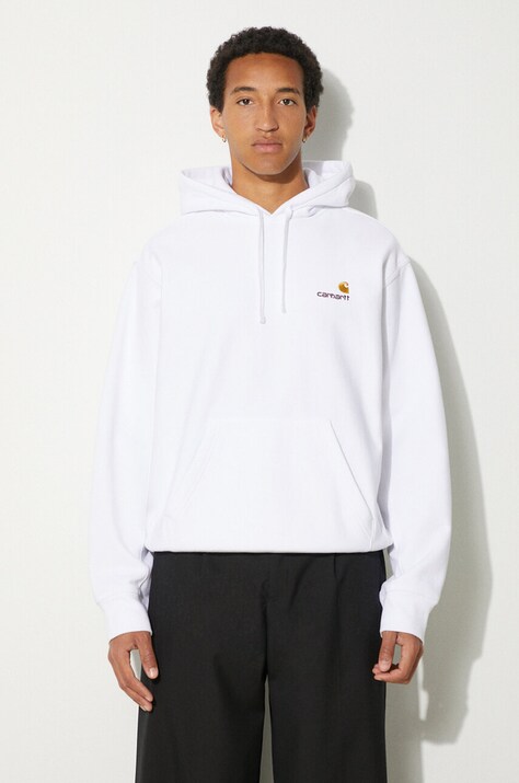 Carhartt WIP sweatshirt Hooded American Script men's white color hooded I028279.02XX