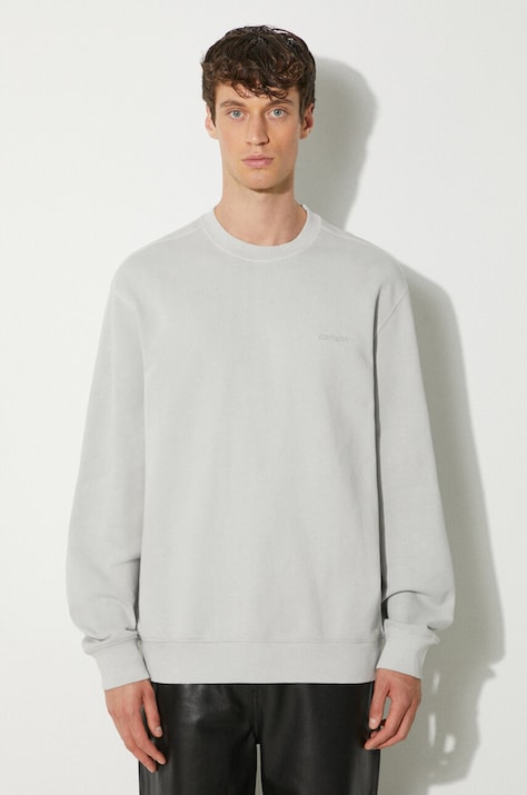 Carhartt WIP cotton sweatshirt Duster Script Sweat men's gray color smooth I033065.29JGD