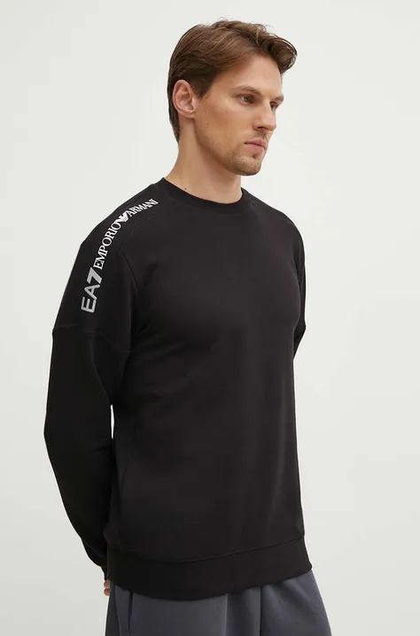 Βαμβακερή μπλούζα EA7 Emporio Armani χρώμα: μαύρο, PJOGZ.6DPM11