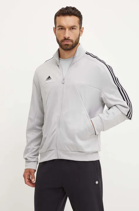 Кофта adidas Tiro мужская цвет серый с аппликацией IY4285