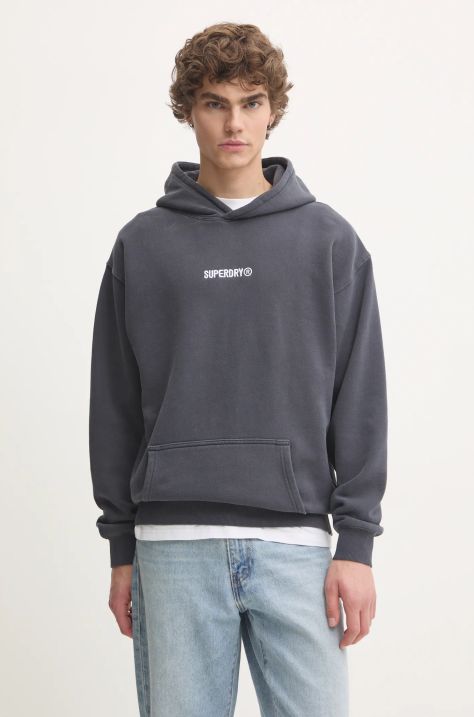 Кофта Superdry чоловіча колір сірий з капюшоном з аплікацією M2013727A-PIJ