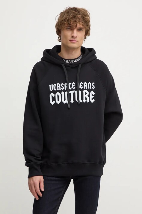 Versace Jeans Couture felpa in cotone uomo colore nero con cappuccio 77GAIL02 CF02L