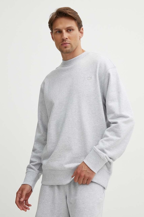 adidas Originals hanorac de bumbac barbati, culoarea gri, melanj, IX9808