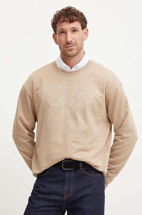 Памучен суичър Joop! в бежово с принт 30042874