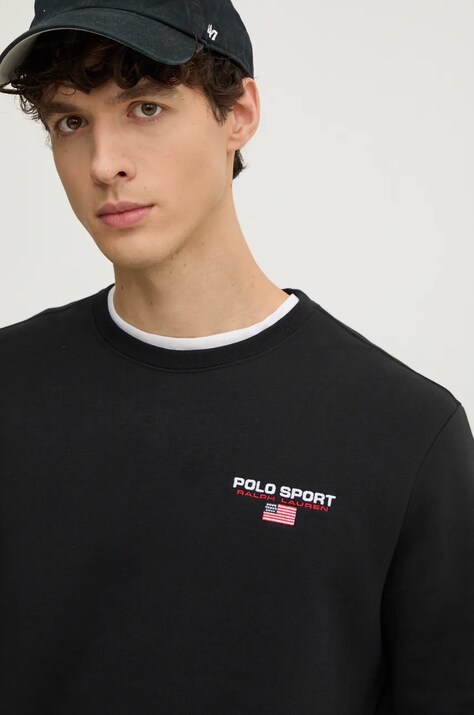 Кофта Polo Ralph Lauren мужская цвет чёрный с аппликацией 710949929
