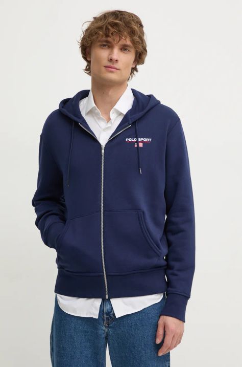 Polo Ralph Lauren felpa uomo colore blu navy con cappuccio 710949931