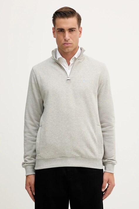 Barbour bluza bawełniana męska kolor szary gładka MOL0642