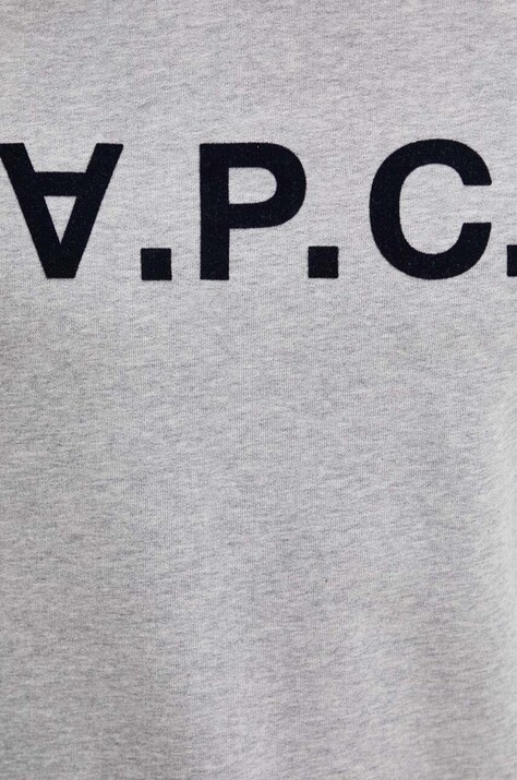 Бавовняна кофта A.P.C. hoodie standard grand vpc GOTS — AW24-BLM0KS, сірий — фото 5
