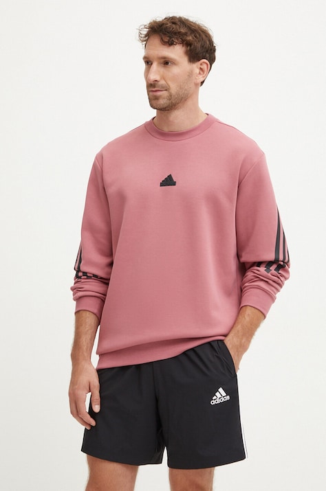 adidas bluza Future Icons barbati, culoarea roz, cu imprimeu, IW6087