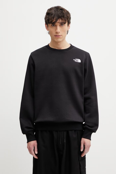 The North Face sweatshirt Simple Dome Crew men's black color with a print NF0A89FBJK31