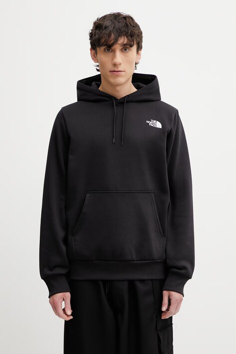 The North Face sweatshirt Simple Dome Hoodie men's black color hooded with a print NF0A89FCJK31