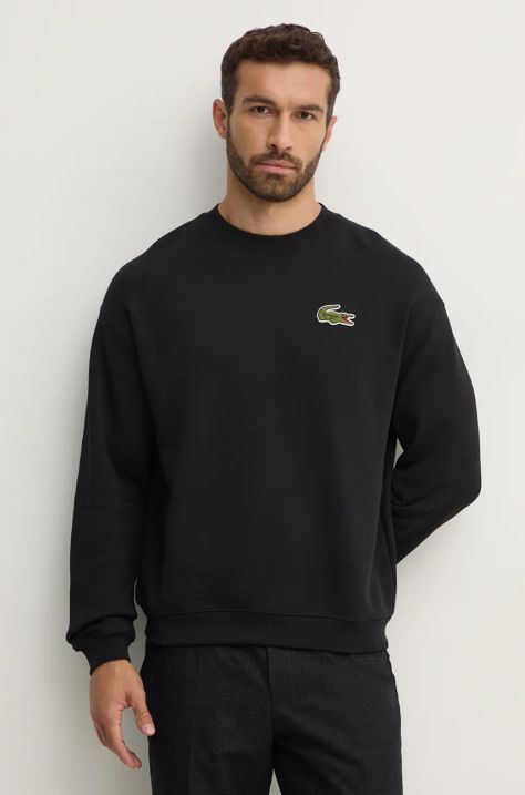 Кофта Lacoste чоловіча колір чорний однотонна SH2741