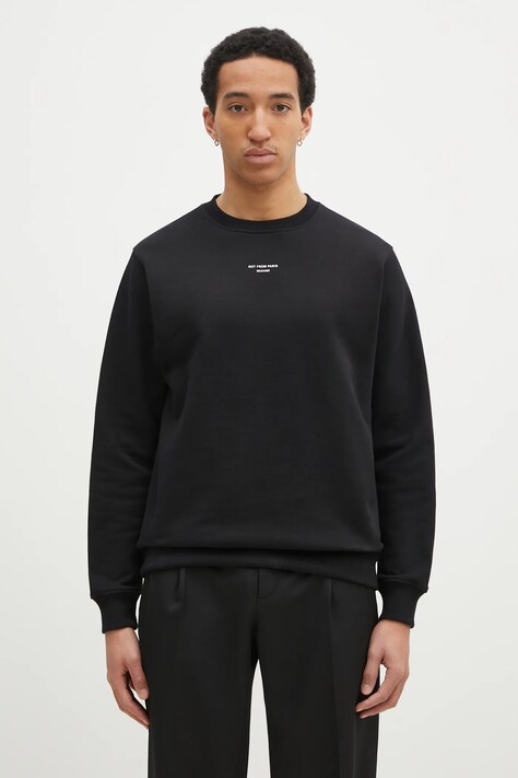 Drôle de Monsieur felpa in cotone uomo colore nero  PERM.SW148.CO127 Le Sweatshirt Slogan Cl