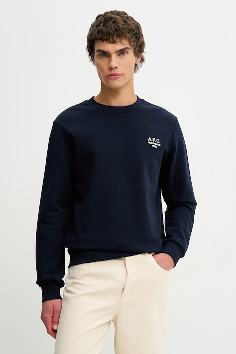 A.P.C. felpa Standard Rue Madame Gots uomo colore blu navy COHBV-M27913