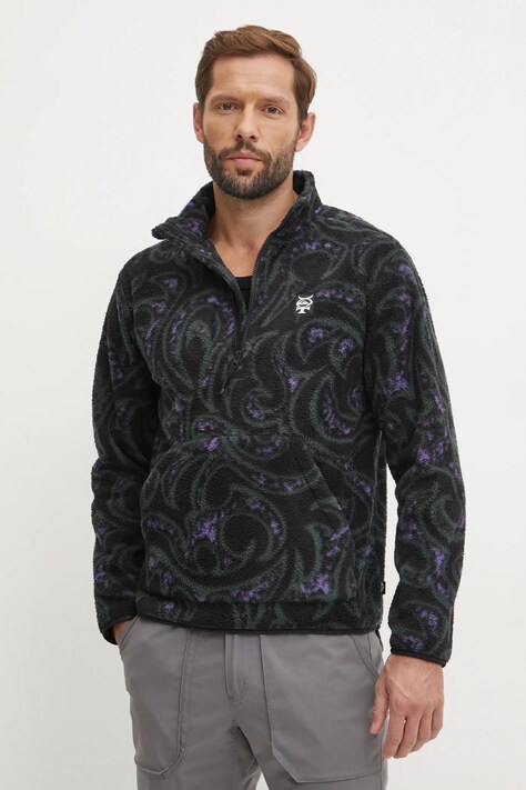 Флісова кофта Quiksilver Mercury колір чорний візерунок AQYFT03405