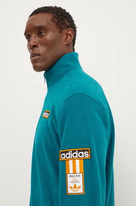 adidas Originals bluza Polarfleece Adibreak Tracktop męska kolor zielony z aplikacją IW5815