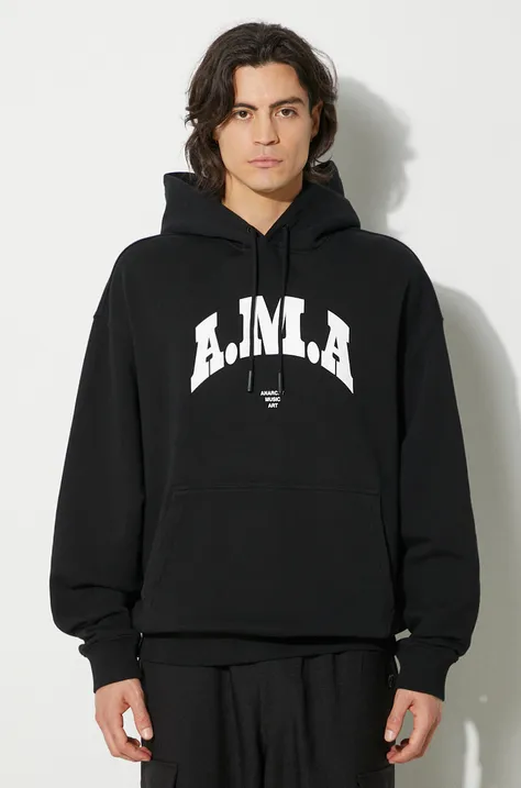 Marcelo Burlon cotton sweatshirt Ama Comfort Hoodie men's black color hooded with a print CMBB106F24FLE0081001