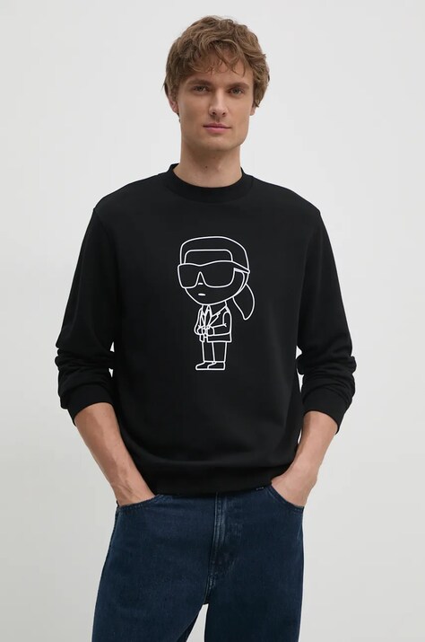 Karl Lagerfeld bluza męska kolor czarny z aplikacją 544910.705034