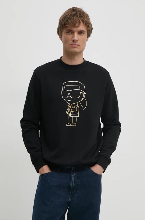 Кофта Karl Lagerfeld чоловіча колір чорний з аплікацією 544910.705034