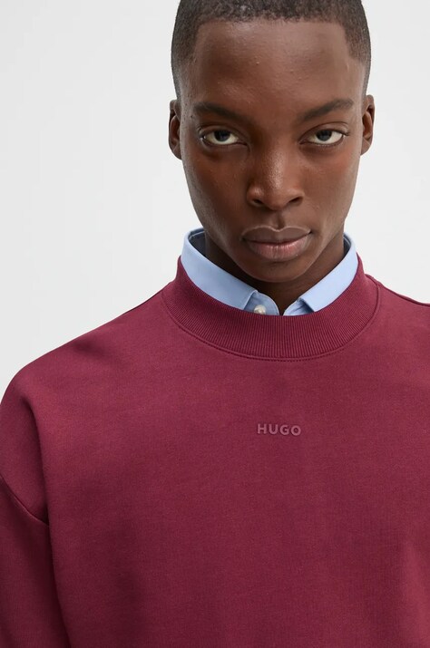 HUGO кофта чоловіча бавовняна Dapocrew — AW24-BLM0ZM, бордо — фото 4