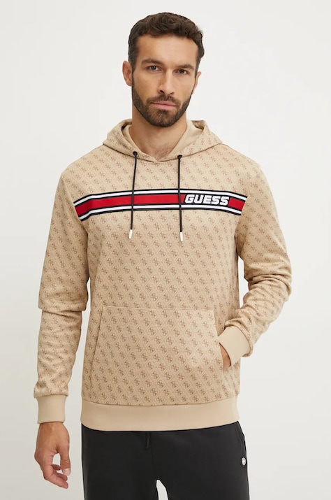 Guess bluza barbati, culoarea bej, cu glugă, modelator, Z4BQ30 FL04Q