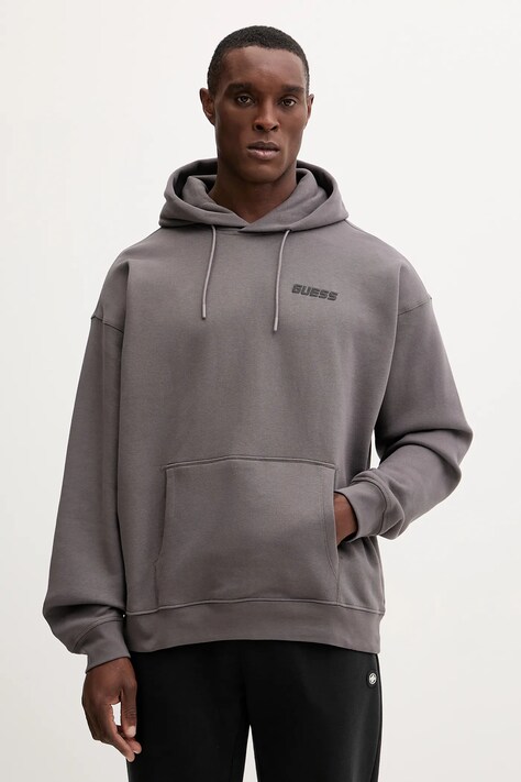 Guess bluza EMIS męska kolor szary z kapturem Z4YQ00 K9V31